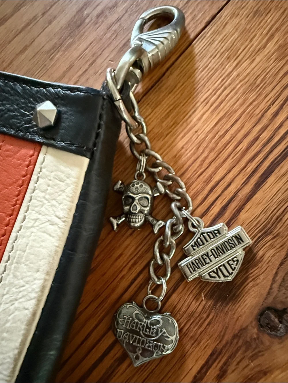 Harley-Davidson Black, White & Orange Studded Hip Bag